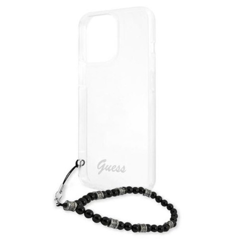Guess Black Pearl Strap - Etui iPhone 13 Pro (przezroczysty) Guess Black Pearl Strap - Etui iPhone 13 Pro (przezroczysty)
