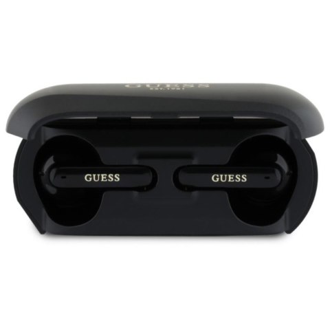 Guess Elongated Metalic Printed Logo - Słuchawki Bluetooth TWS + etui ładujące (czarny) Guess Elongated Metalic Printed Logo - Słuchawki Bluetooth TWS + etui ładujące (czarny)
