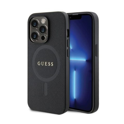 Guess Saffiano MagSafe - Etui iPhone 14 Pro (czarny) Guess Saffiano MagSafe - Etui iPhone 14 Pro (czarny)