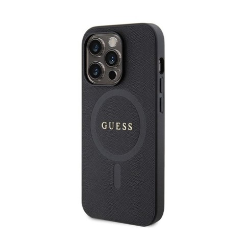Guess Saffiano MagSafe - Etui iPhone 14 Pro (czarny) Guess Saffiano MagSafe - Etui iPhone 14 Pro (czarny)