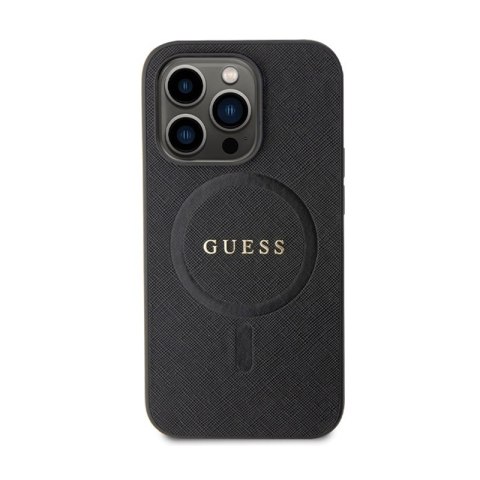 Guess Saffiano MagSafe - Etui iPhone 14 Pro (czarny) Guess Saffiano MagSafe - Etui iPhone 14 Pro (czarny)
