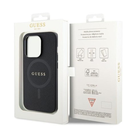 Guess Saffiano MagSafe - Etui iPhone 14 Pro (czarny) Guess Saffiano MagSafe - Etui iPhone 14 Pro (czarny)