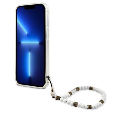 Guess White Pearl Strap - Etui iPhone 13 Mini (przezroczysty) Guess White Pearl Strap - Etui iPhone 13 Mini (przezroczysty)