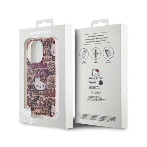 Hello Kitty IML Tags Graffiti - Etui iPhone 15 Pro Max (różowy) Hello Kitty IML Tags Graffiti - Etui iPhone 15 Pro Max (różowy)