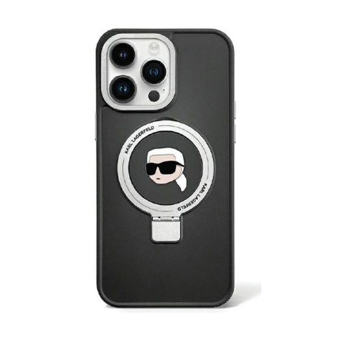Karl Lagerfeld Ring Stand Karl Head MagSafe - Etui iPhone 15 Plus (czarny) Karl Lagerfeld Ring Stand Karl Head MagSafe - Etui iPhone 15 Plus (czarny)