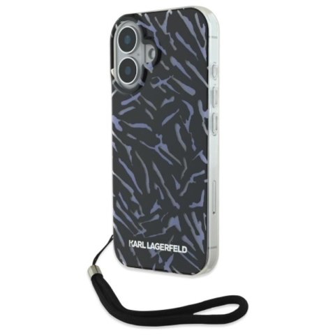 Karl Lagerfeld Zebra With Cord - Etui iPhone 16 Plus (fioletowy) Karl Lagerfeld Zebra With Cord - Etui iPhone 16 Plus (fioletowy)