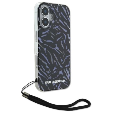 Karl Lagerfeld Zebra With Cord - Etui iPhone 16 Plus (fioletowy) Karl Lagerfeld Zebra With Cord - Etui iPhone 16 Plus (fioletowy)