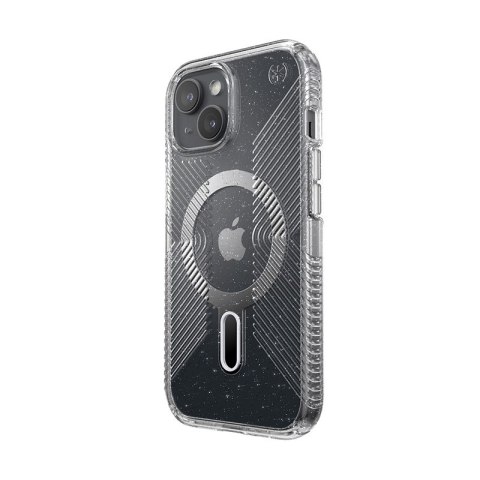 Speck Presidio Lux Grip ClickLock & Magsafe - Etui iPhone 15 / iPhone 14 / iPhone 13 (Clear / Platinium Glitter / Chrome Finish Speck Presidio Lux Grip ClickLock & Magsafe - Etui iPhone 15 / iPhone 14 / iPhone 13 (Clear / Platinium Glitter / Chrome Finish