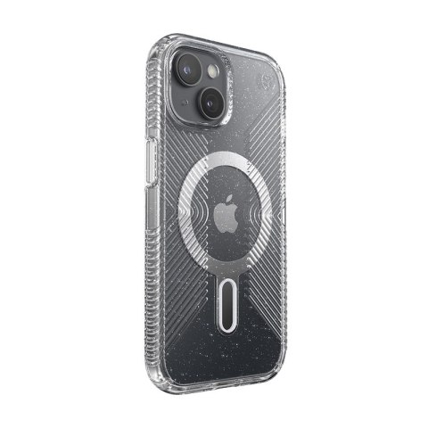 Speck Presidio Lux Grip ClickLock & Magsafe - Etui iPhone 15 / iPhone 14 / iPhone 13 (Clear / Platinium Glitter / Chrome Finish Speck Presidio Lux Grip ClickLock & Magsafe - Etui iPhone 15 / iPhone 14 / iPhone 13 (Clear / Platinium Glitter / Chrome Finish