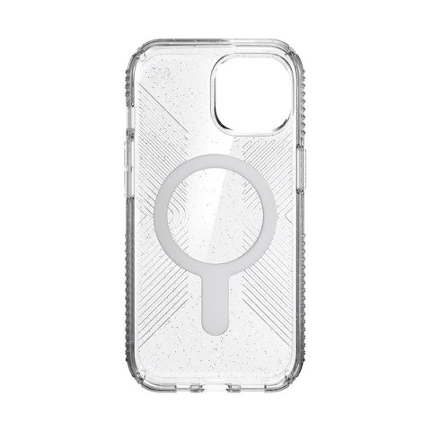 Speck Presidio Lux Grip ClickLock & Magsafe - Etui iPhone 15 / iPhone 14 / iPhone 13 (Clear / Platinium Glitter / Chrome Finish Speck Presidio Lux Grip ClickLock & Magsafe - Etui iPhone 15 / iPhone 14 / iPhone 13 (Clear / Platinium Glitter / Chrome Finish