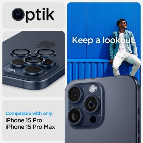 Spigen Optik Pro GLAS.TR EZ Fit Camera Protector 2-Pack - Szkło ochronne na obiektyw do iPhone 15 Pro / 15 Pro Max / iPhone 14 P Spigen Optik Pro GLAS.TR EZ Fit Camera Protector 2-Pack - Szkło ochronne na obiektyw do iPhone 15 Pro / 15 Pro Max / iPhone 14 P