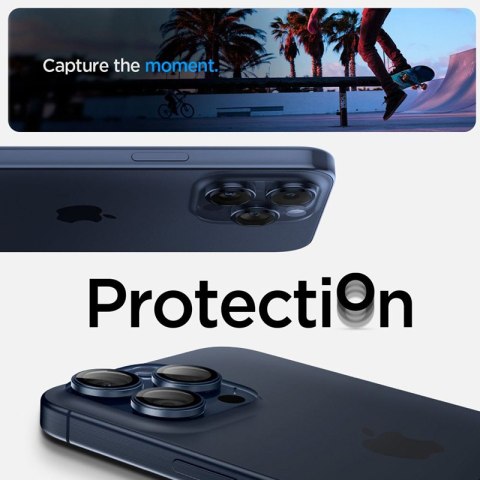Spigen Optik Pro GLAS.TR EZ Fit Camera Protector 2-Pack - Szkło ochronne na obiektyw do iPhone 15 Pro / 15 Pro Max / iPhone 14 P Spigen Optik Pro GLAS.TR EZ Fit Camera Protector 2-Pack - Szkło ochronne na obiektyw do iPhone 15 Pro / 15 Pro Max / iPhone 14 P