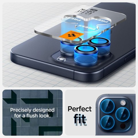 Spigen Optik Pro GLAS.TR EZ Fit Camera Protector 2-Pack - Szkło ochronne na obiektyw do iPhone 15 Pro / 15 Pro Max / iPhone 14 P Spigen Optik Pro GLAS.TR EZ Fit Camera Protector 2-Pack - Szkło ochronne na obiektyw do iPhone 15 Pro / 15 Pro Max / iPhone 14 P