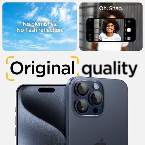 Spigen Optik Pro GLAS.TR EZ Fit Camera Protector 2-Pack - Szkło ochronne na obiektyw do iPhone 15 Pro / 15 Pro Max / iPhone 14 P Spigen Optik Pro GLAS.TR EZ Fit Camera Protector 2-Pack - Szkło ochronne na obiektyw do iPhone 15 Pro / 15 Pro Max / iPhone 14 P