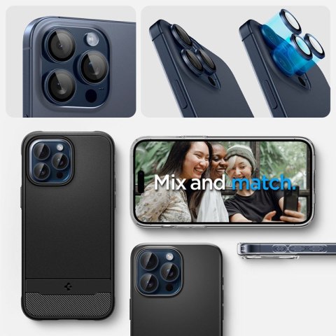 Spigen Optik Pro GLAS.TR EZ Fit Camera Protector 2-Pack - Szkło ochronne na obiektyw do iPhone 15 Pro / 15 Pro Max / iPhone 14 P Spigen Optik Pro GLAS.TR EZ Fit Camera Protector 2-Pack - Szkło ochronne na obiektyw do iPhone 15 Pro / 15 Pro Max / iPhone 14 P