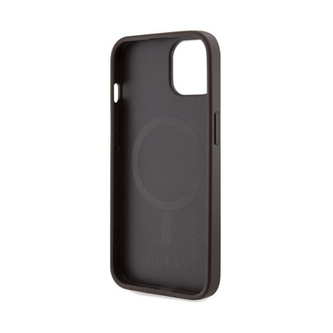 Guess 4G Printed Stripes MagSafe - Etui iPhone 15 (brązowy) Guess 4G Printed Stripes MagSafe - Etui iPhone 15 (brązowy)