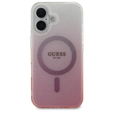 Guess IML Glitter Gradient MagSafe - Etui iPhone 16 Plus (różowy) Guess IML Glitter Gradient MagSafe - Etui iPhone 16 Plus (różowy)