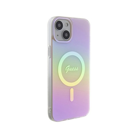 Guess IML Iridescent MagSafe - Etui iPhone 15 Plus (różowy) Guess IML Iridescent MagSafe - Etui iPhone 15 Plus (różowy)