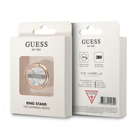 Guess Ring Stand Marble - Magnetyczny uchwyt na palec do telefonu (White) Guess Ring Stand Marble - Magnetyczny uchwyt na palec do telefonu (White)