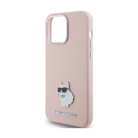 Karl Lagerfeld Silicone Choupette Metal Pin - Etui iPhone 15 Pro (różowy) Karl Lagerfeld Silicone Choupette Metal Pin - Etui iPhone 15 Pro (różowy)