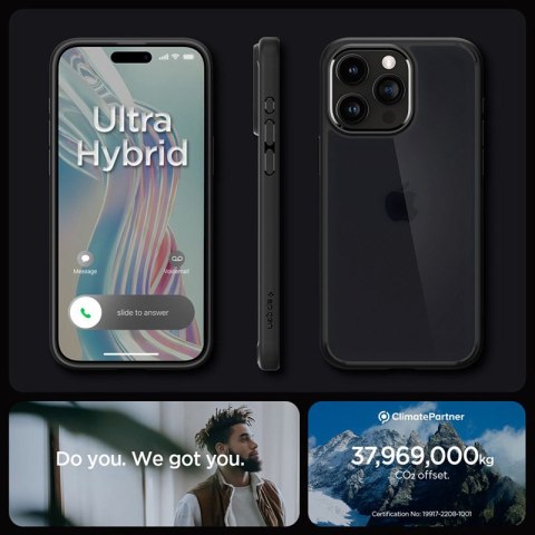 Spigen Ultra Hybrid - Etui do iPhone 15 Pro (Frost Black)