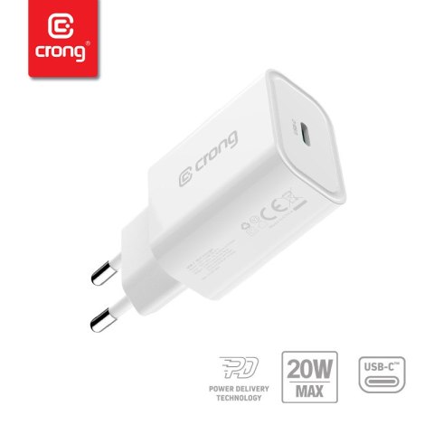 Crong USB-C Travel Charger - Ładowarka sieciowa USB-C Power Delivery 20W (biały) Crong USB-C Travel Charger - Ładowarka sieciowa USB-C Power Delivery 20W (biały)