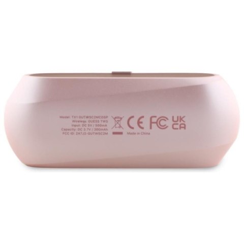 Guess Elongated Metalic Printed Logo - Słuchawki Bluetooth TWS + etui ładujące (różowy) Guess Elongated Metalic Printed Logo - Słuchawki Bluetooth TWS + etui ładujące (różowy)
