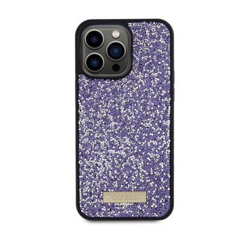 Guess Rhinestone Metal Logo - Etui iPhone 15 Pro (różowy) Guess Rhinestone Metal Logo - Etui iPhone 15 Pro (różowy)