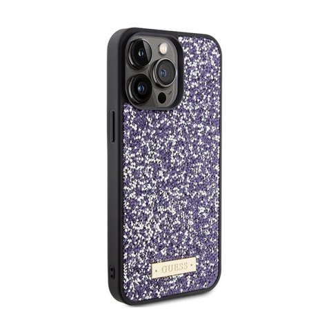 Guess Rhinestone Metal Logo - Etui iPhone 15 Pro (różowy) Guess Rhinestone Metal Logo - Etui iPhone 15 Pro (różowy)