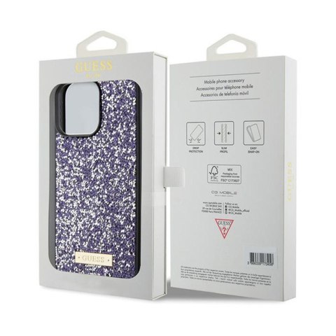 Guess Rhinestone Metal Logo - Etui iPhone 15 Pro (różowy) Guess Rhinestone Metal Logo - Etui iPhone 15 Pro (różowy)