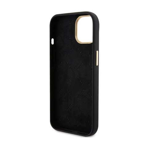 Guess Silicone Script Metal Logo & Frame - Etui iPhone 15 (czarny) Guess Silicone Script Metal Logo & Frame - Etui iPhone 15 (czarny)