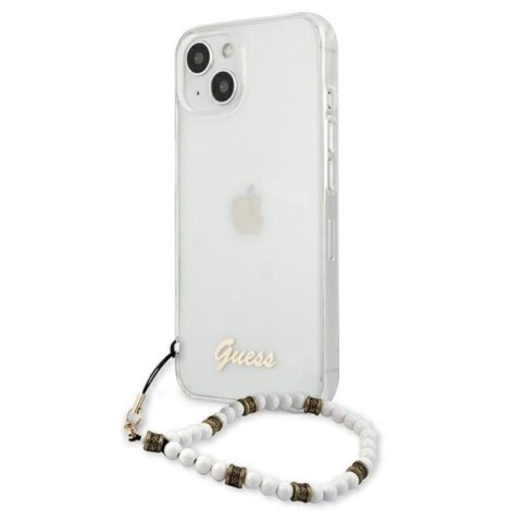 Guess White Pearl Strap - Etui iPhone 15 / 14 / 13 (przezroczysty) Guess White Pearl Strap - Etui iPhone 15 / 14 / 13 (przezroczysty)