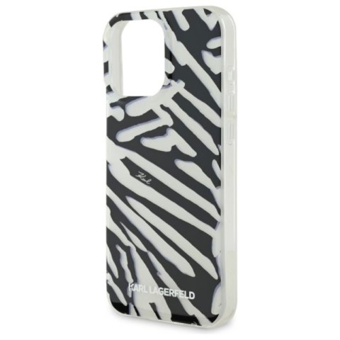 Karl Lagerfeld IML Zebra Pattern & Cord - Etui iPhone 16 Pro Max (czarny) Karl Lagerfeld IML Zebra Pattern & Cord - Etui iPhone 16 Pro Max (czarny)