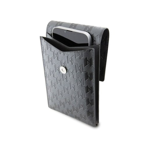 Karl Lagerfeld Saffiano Mongram Plaque - Torba na smartfona i akcesoria (srebrny) Karl Lagerfeld Saffiano Mongram Plaque - Torba na smartfona i akcesoria (srebrny)