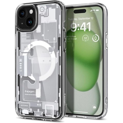 Spigen Ultra Hybrid Mag MagSafe - Etui do iPhone 15 (Zero One White) Spigen Ultra Hybrid Mag MagSafe - Etui do iPhone 15 (Zero One White)