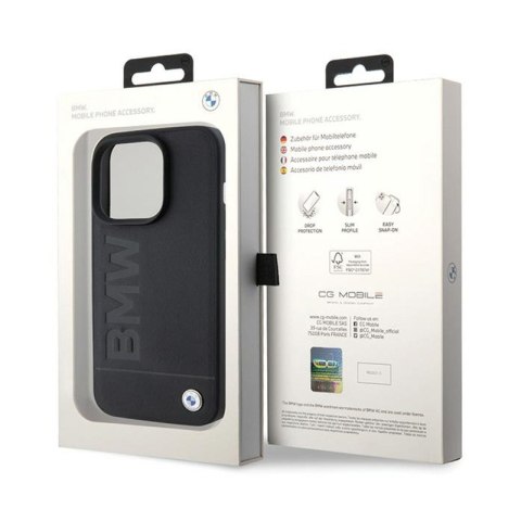BMW Leather Hot Stamp MagSafe - Etui iPhone 15 Pro (Czarny) BMW Leather Hot Stamp MagSafe - Etui iPhone 15 Pro (Czarny)