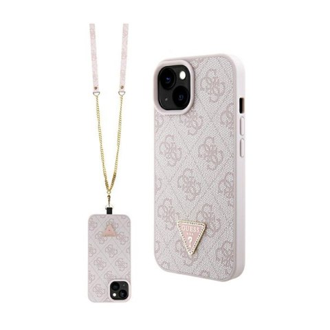 Guess Crossbody 4G Metal Logo - Etui iPhone 15 (różowy) Guess Crossbody 4G Metal Logo - Etui iPhone 15 (różowy)