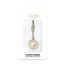 Guess Phone Strap Heart Diamond Charm with Rhinestones - Zawieszka do telefonu