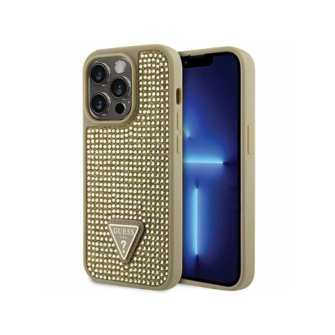Guess Rhinestone Triangle - Etui iPhone 14 Pro (złoty) Guess Rhinestone Triangle - Etui iPhone 14 Pro (złoty)