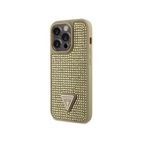 Guess Rhinestone Triangle - Etui iPhone 14 Pro (złoty) Guess Rhinestone Triangle - Etui iPhone 14 Pro (złoty)