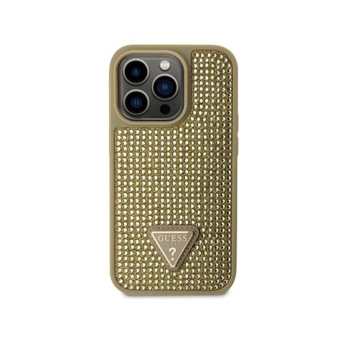 Guess Rhinestone Triangle - Etui iPhone 14 Pro (złoty) Guess Rhinestone Triangle - Etui iPhone 14 Pro (złoty)