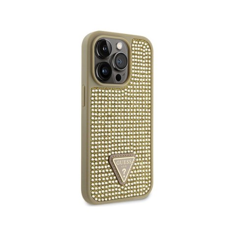 Guess Rhinestone Triangle - Etui iPhone 14 Pro (złoty) Guess Rhinestone Triangle - Etui iPhone 14 Pro (złoty)