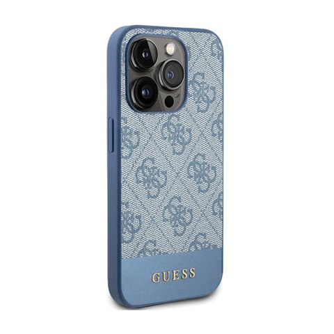 Guess 4G Bottom Stripe Metal Logo Collection - Etui iPhone 15 Pro Max (niebieski) Guess 4G Bottom Stripe Metal Logo Collection - Etui iPhone 15 Pro Max (niebieski)