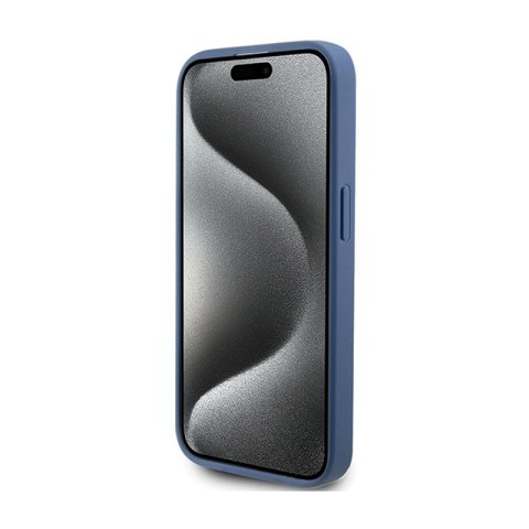 Guess 4G Bottom Stripe Metal Logo Collection - Etui iPhone 15 Pro Max (niebieski) Guess 4G Bottom Stripe Metal Logo Collection - Etui iPhone 15 Pro Max (niebieski)