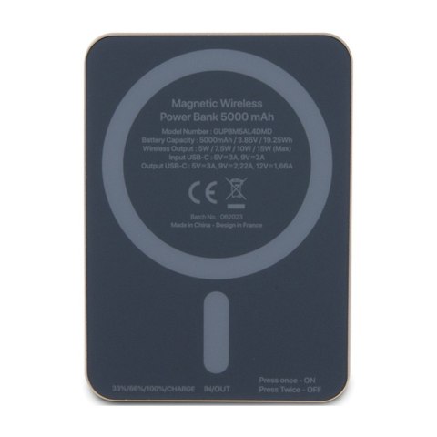Guess Metal Script Logo MagSafe - Power Bank indukcyjny 5000 mAh 15W MagSafe (złoty) Guess Metal Script Logo MagSafe - Power Bank indukcyjny 5000 mAh 15W MagSafe (złoty)