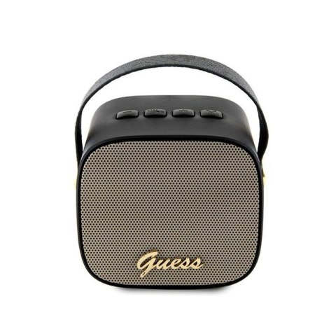 Guess Mini Bluetooth Speaker 4G Leather Script Logo with Strap - Głośnik Bluetooth V5.3 (czarny) Guess Mini Bluetooth Speaker 4G Leather Script Logo with Strap - Głośnik Bluetooth V5.3 (czarny)