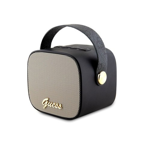 Guess Mini Bluetooth Speaker 4G Leather Script Logo with Strap - Głośnik Bluetooth V5.3 (czarny) Guess Mini Bluetooth Speaker 4G Leather Script Logo with Strap - Głośnik Bluetooth V5.3 (czarny)