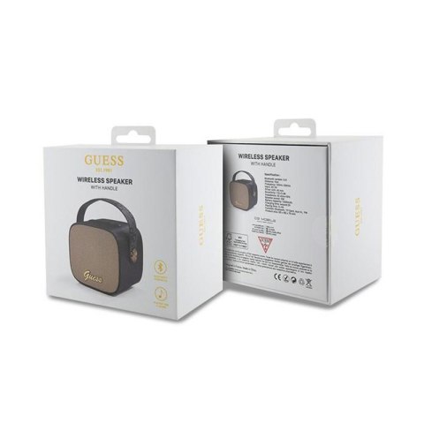 Guess Mini Bluetooth Speaker 4G Leather Script Logo with Strap - Głośnik Bluetooth V5.3 (czarny) Guess Mini Bluetooth Speaker 4G Leather Script Logo with Strap - Głośnik Bluetooth V5.3 (czarny)
