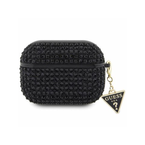 Guess Rhinestone Triangle Charm - Etui AirPods Pro (czarny) Guess Rhinestone Triangle Charm - Etui AirPods Pro (czarny)