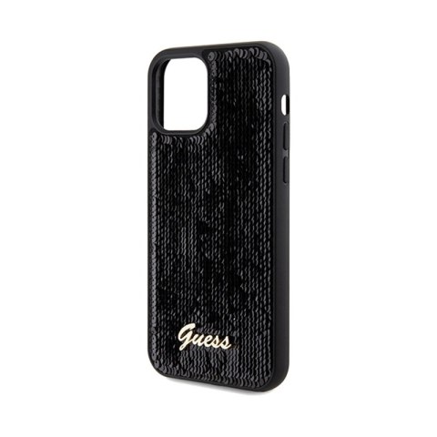 Guess Sequin Script Metal - Etui iPhone 12 / iPhone 12 Pro (czarny) Guess Sequin Script Metal - Etui iPhone 12 / iPhone 12 Pro (czarny)